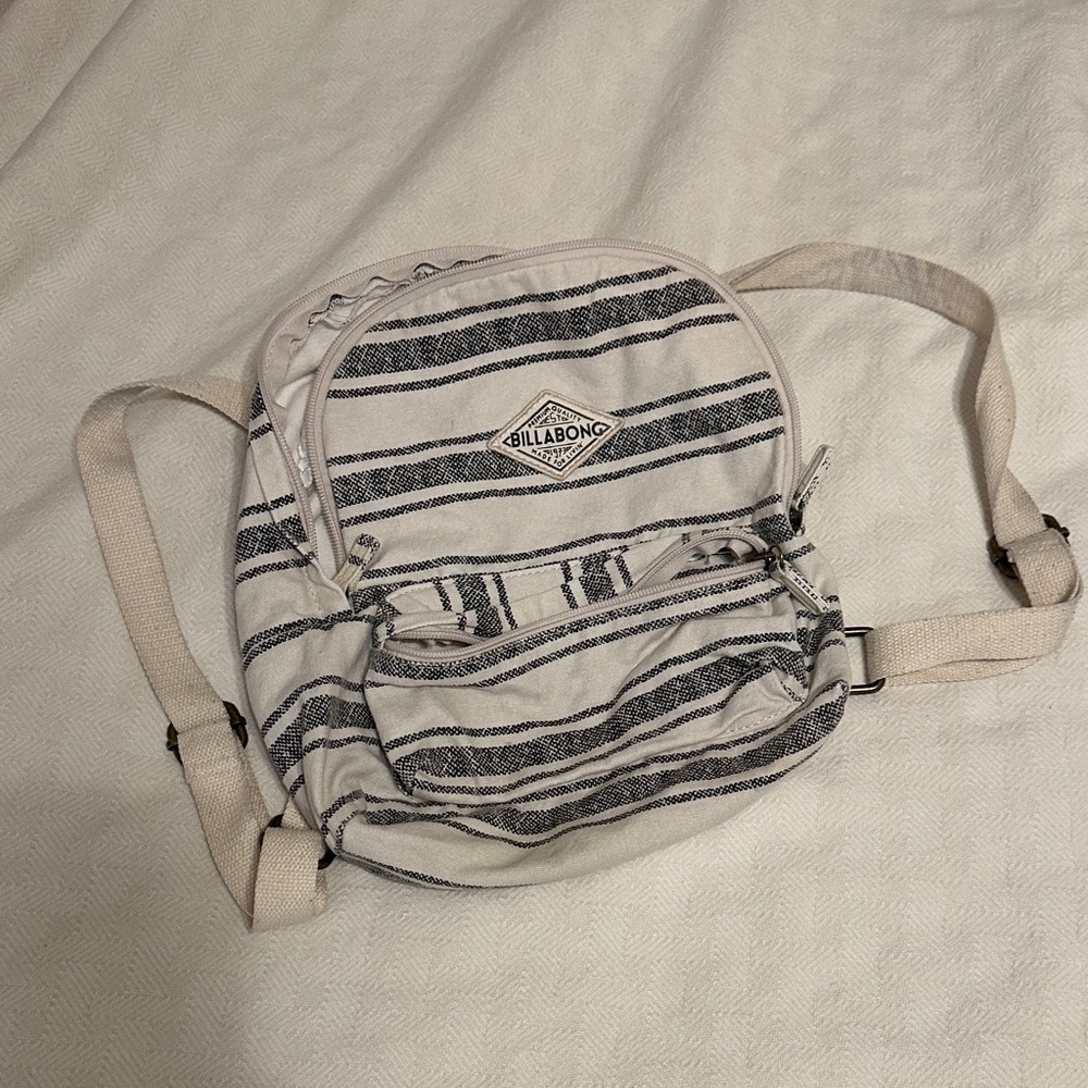 Billabong Black and Cream Striped Backpack